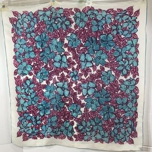 Vintage 50’s-60’s silk blend floral scarf Japan